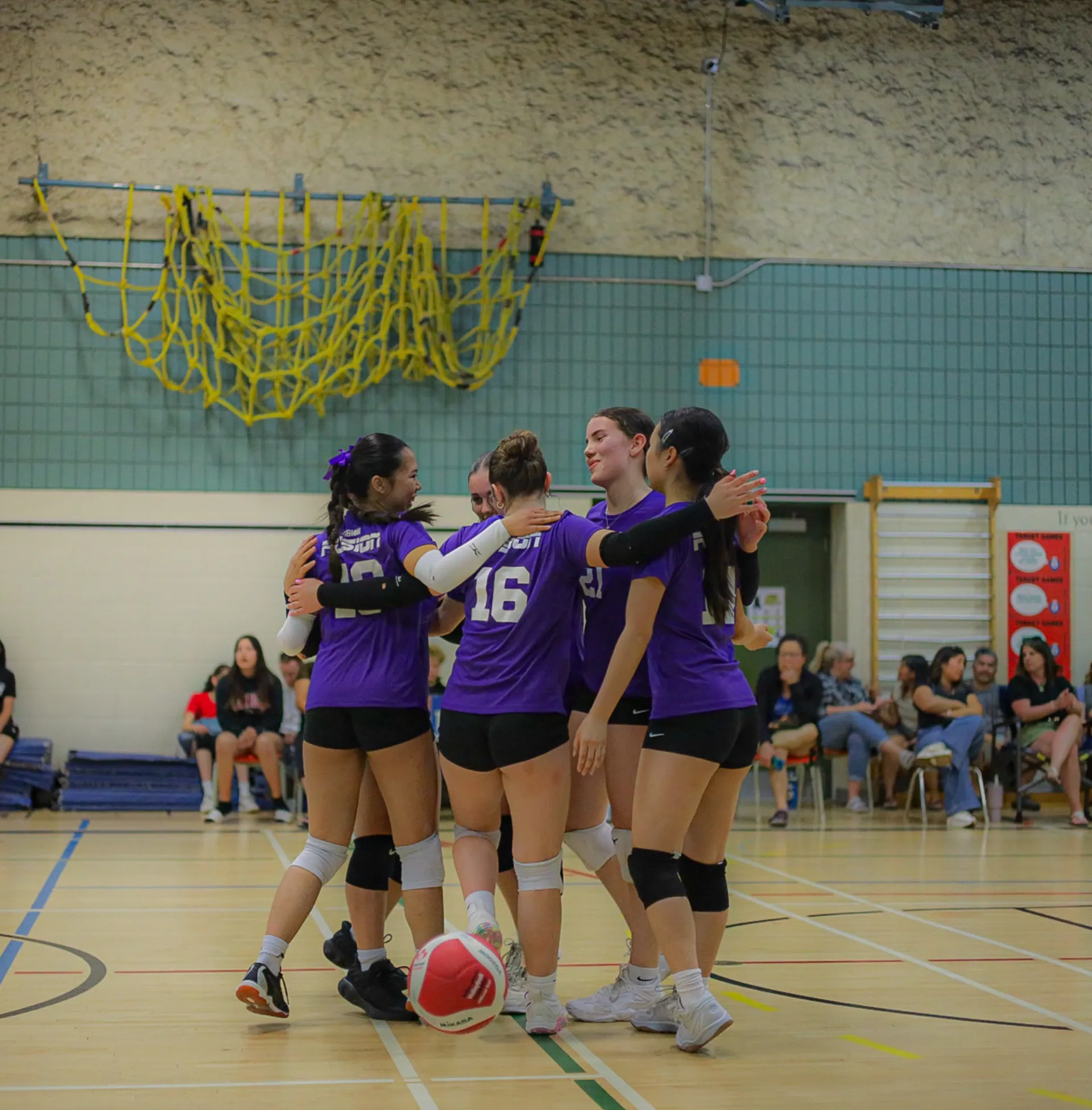 Volleyball huddle at Premier League